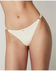 Бразильские трусики с цветочным кружевом, кремовый Selmark