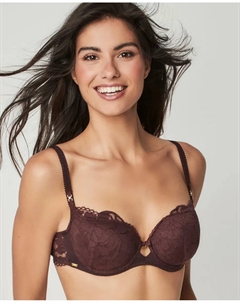 Корректирующий бюстгальтер из кружева с цветочным принтом, бордовый Selmark