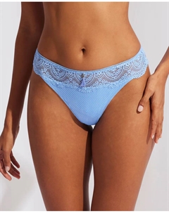 Стринги с кружевом и декоративной кисточкой, синий Selmark