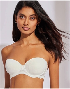 Бюстгальтер без бретелек с пеной и кружевом, кремовый Selmark