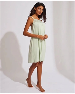 Ночная рубашка с вышивкой и двойными бретелями, светло-зеленый Selmark