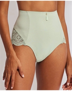 Очень высокие трусики с кружевом, светло-зеленый Selmark