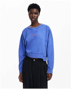 Женский свитшот с эффектом стирки, синий Desigual