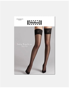 Прозрачные кружевные чулки плотностью 20 ден, черный Wolford