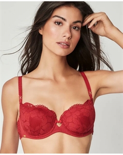 Корректирующий бюстгальтер из кружева с цветочным принтом, красный Selmark