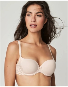 Гладкий бюстгальтер, формирующий чашку, с цветочным кружевом на спине, цвет Maquillaje Selmark