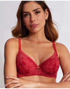 Бюстгальтер с глубоким вырезом и пеной, красный Selmark