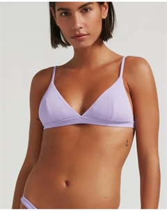 Спортивный бюстгальтер бикини с треугольными чашечками пике из структурированной ткани и съемными поролоновыми вставками, цвет Lila Robin collection