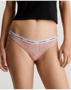 Классические трусики с современным логотипом и кружевом, розовый Calvin klein