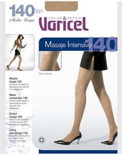 Женские кружевные чулки плотностью 140 ден, черный Varicel