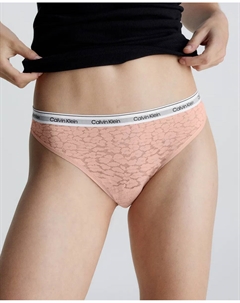 Высокие стринги с современным логотипом и кружевом, розовый Calvin klein