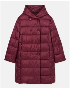 Женский пуховик с запахом и капюшоном, цвет Berenjena Couchel