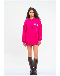 Платье с капюшоном и логотипом tom barron снова в оверсайз-размере, фуксия Tom barron