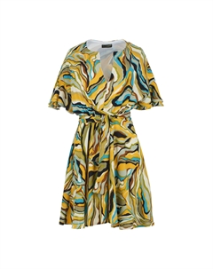 Яркое платье-сафари с запахом из вискозы, зеленый Conquista