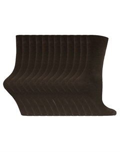 Однотонные носки из хлопка групповая упаковка из 12 пар тонкие удобные красочные носки до щиколотки коричневого цвета, коричневый Sock snob