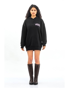 Платье с капюшоном и логотипом tom barron снова в оверсайз-размере, черный Tom barron