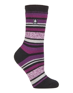 Утепленные термоноски lite для несколько дизайнов включая полосы с ромбами в виде сердечек и звезд теплые носки на зиму, черный Heat holders