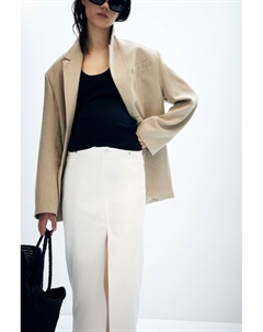 Джинсовая юбка mom длины миди, белый H&m