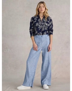 Рубашка Sophie Floral Embroidered Organic Cotton, цвет navy/white White stuff