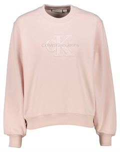 Свитшот из синели с монологом свободного кроя, розовый Calvin klein