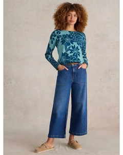 Джемпер Olive Floral Organic Cotton Blend, цвет teal/dark blue White stuff