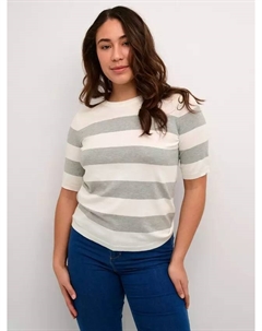 Топ Lizza Short Sleeve Striped Knitted, цвет chalk/greymel Kaffe