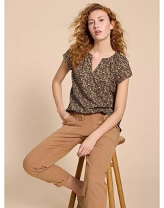 Топ Keri Organic Cotton, цвет black/multi White stuff