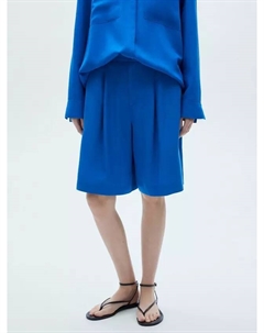 Шорты Factory Linen Blend, синий Mango