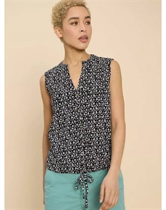 Топ Tulip Print Sleeveless Organic Cotton, цвет black/white White stuff