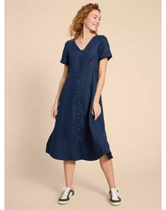 Платье Ivy Linen Midi, цвет dark navy White stuff