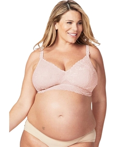 Бюстгальтер Maternity Chantilly Busty Wire Free Lace Nursing Bralette, цвет Blush Cake maternity