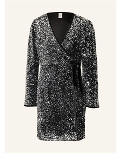 Платье с запахом и пайетками, черный/серебряный Y.a.s