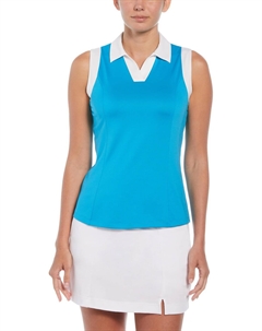Поло Sleeveless V-Placket Color-Block Polo, цвет Vivid Blue Callaway
