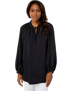 Туника Long Sleeve Double Cuff V-Neck Luxe Crêpe De Chine Tunic, цвет Rich Black Vince camuto