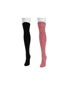 Носки Marl Women's Over-the-Knee Socks - 2 Pack, красный/черный Muk luks