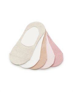 Носки Heathered No Show Liners - 5 Pack, бежевый/белый/сиреневый Steve madden