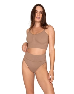 Трусики-стринги с умеренной компрессией и высокой талией, коричневый Leonisa shapewear