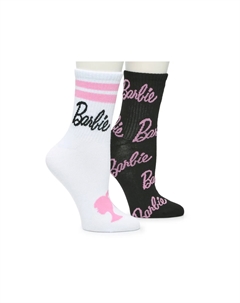 Носки Barbie Women's Crew Socks - 2 Pack, розовый/черный/белый High point design