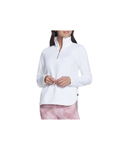 Женский пуловер мягкой вязки на молнии в четверть оттоманки, белый Skechers