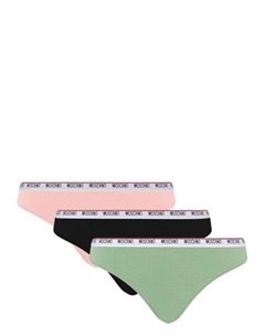 Комплект из трех трусов-брифов с логотипом, розовый Moschino