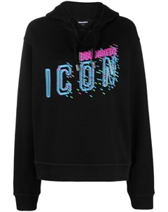 Худи с кулиской и логотипом, черный Dsquared2