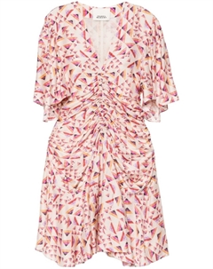 Платье мини Lienne с геометричным принтом, серый Isabel marant