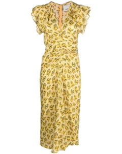 Платье миди с цветочным принтом, желтый Isabel marant