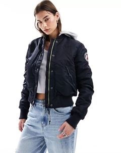 Темно-синяя куртка-бомбер с капюшоном Eclipse Superdry