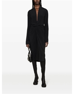 Креповое платье с завязками, черный Rick owens