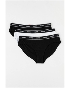 Трусики с логотипом на талии - 3 пары, черный Hugo