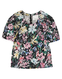 Топ с объемными рукавами, черный 3.1 phillip lim