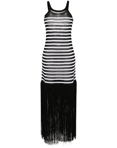 Платье The Tenysi в полоску, черный Khaite