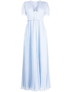 Платье миди с кружевом, синий Self-portrait