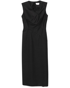 Платье миди в тонкую полоску, серый Alexander mcqueen